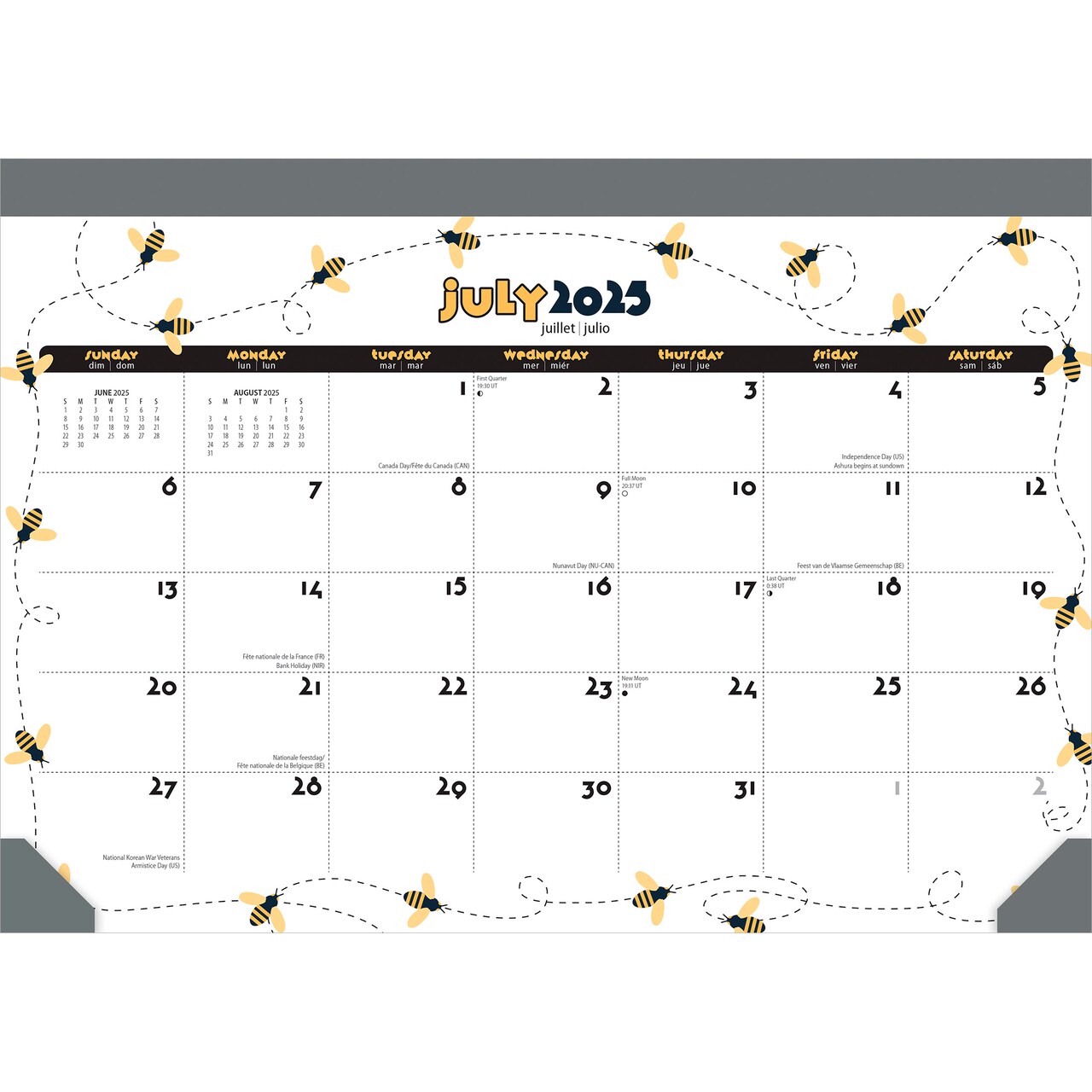 Busy Bees | 2026 14x10 Inch 18 Months Monthly Desk Pad Calendar | July 2025 - December 2026
